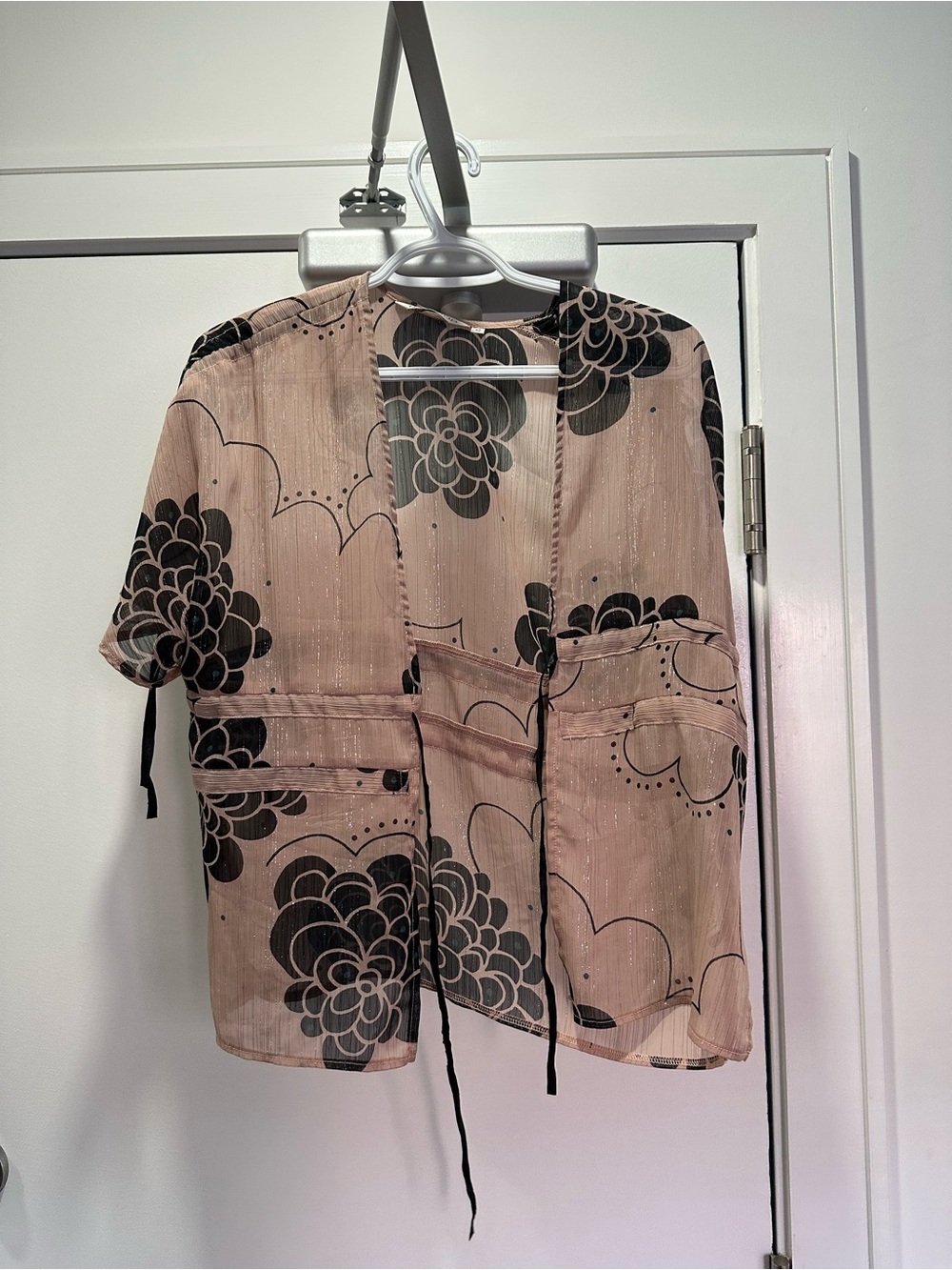 Topshop Blush Pink Floral Open-Front Kimono